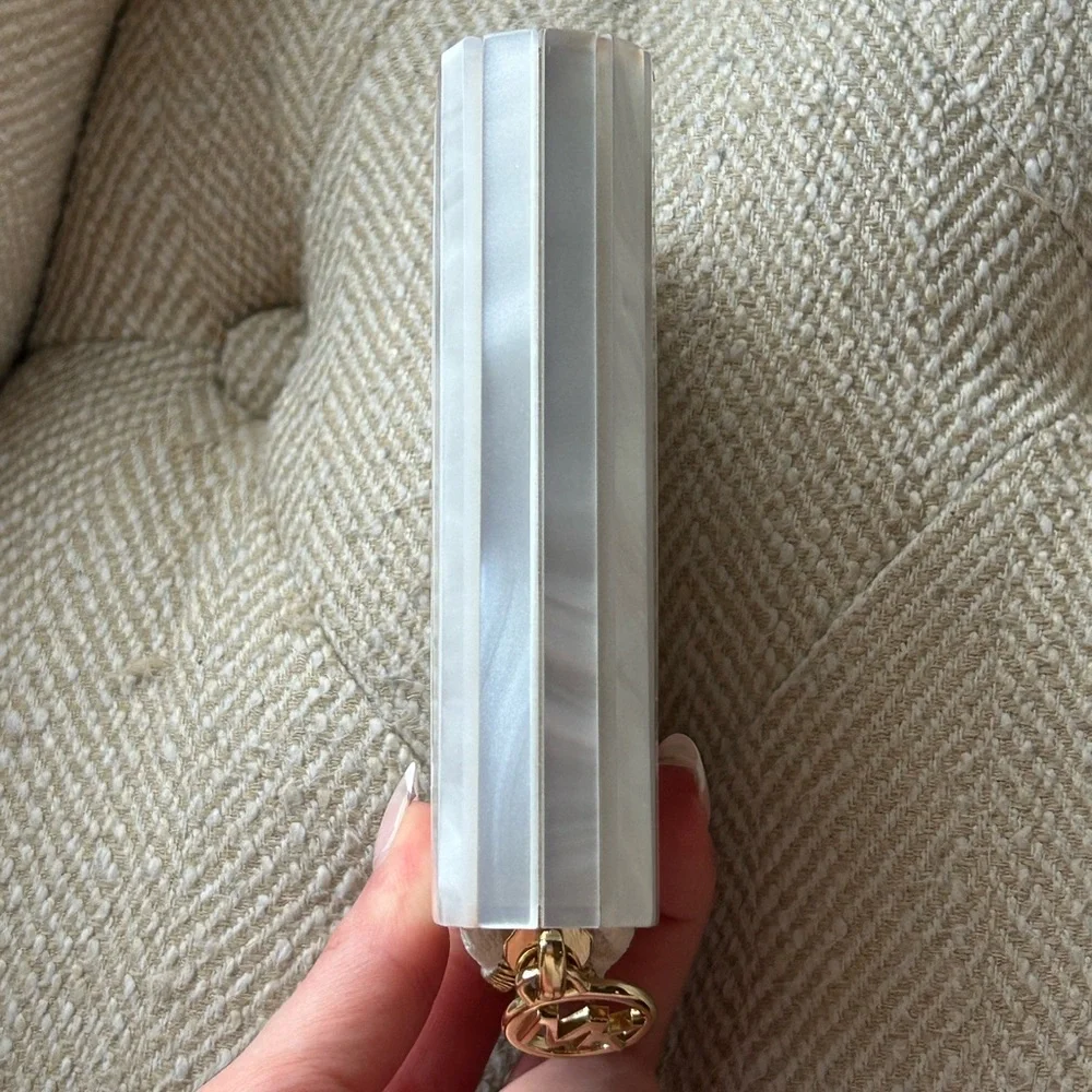 Michael Kors Barbara Marble Resin Coin Purse in Optic White